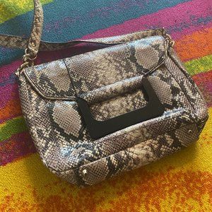 UNUSED Neiman Marcus Snakeskin Print Faux Leather Shoulder Bag